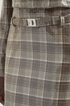 Jupe Midi Ajustée À Paillettes Avec Ceinture