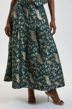 Jupe Midi Ample En Jacquard