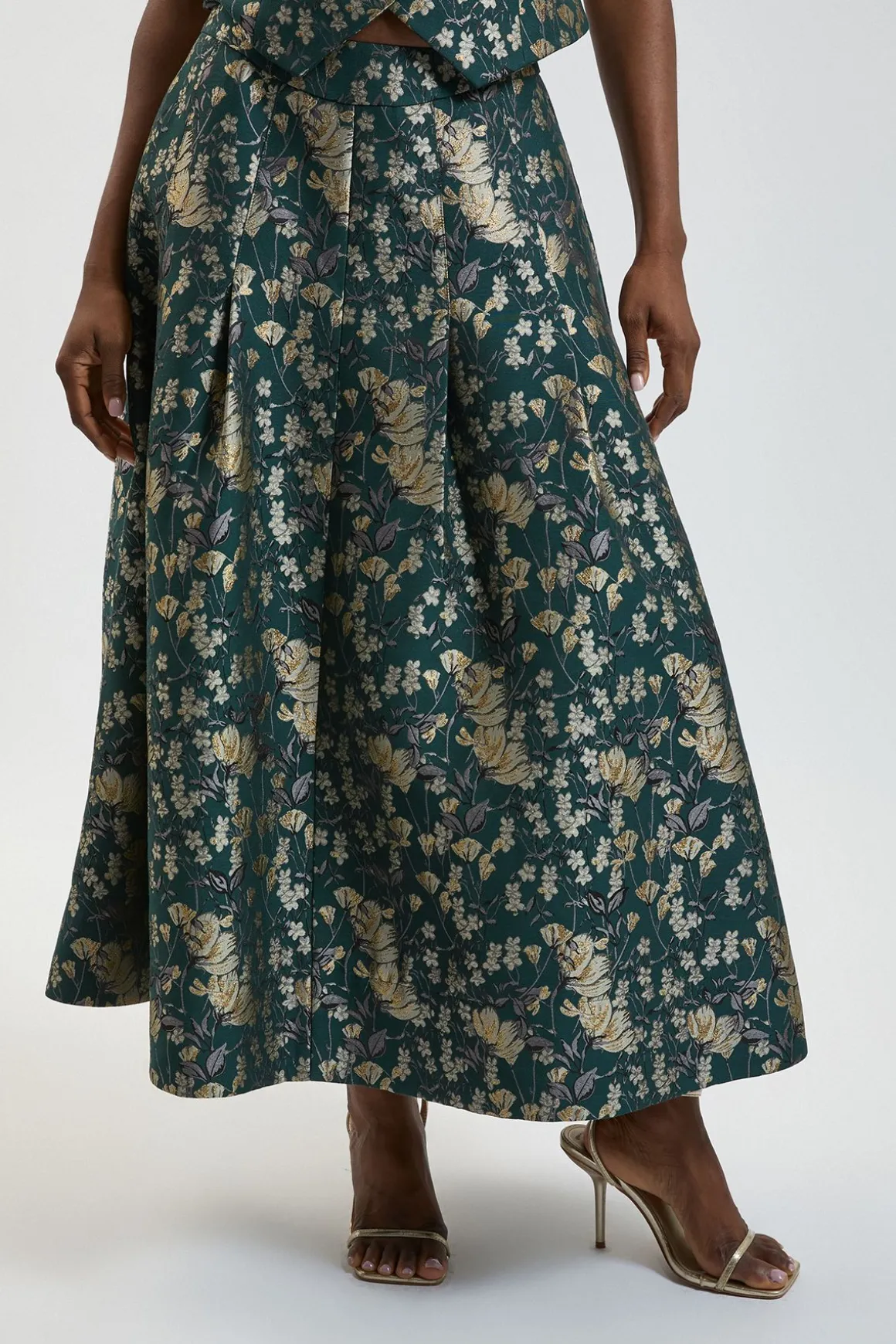 Jupe Midi Ample En Jacquard