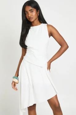 Jupe Midi Asymétrique À Détail Pincé À La Taille