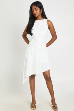 Jupe Midi Asymétrique À Détail Pincé À La Taille