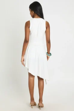 Jupe Midi Asymétrique À Détail Pincé À La Taille