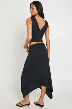 boohoo Jupe Midi Asymétrique En Cupro À Ourlet Mouchoir<Femme Jupes|Jupes