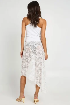 boohoo Jupe Midi Asymétrique En Dentelle<Femme Jupes|Jupes