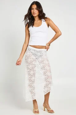 boohoo Jupe Midi Asymétrique En Dentelle<Femme Jupes|Jupes