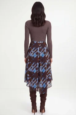 Wallis Jupe Midi Asymétrique En Mousseline À Carreaux<Femme Jupes|Jupes