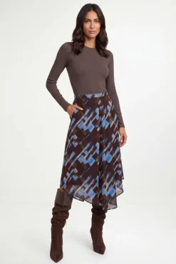 Wallis Jupe Midi Asymétrique En Mousseline À Carreaux<Femme Jupes|Jupes