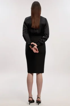 KarenMillen Jupe Midi Bandage Militaire à Finitions SYNTHÉTIQUE<Femme Jupes|Jupes