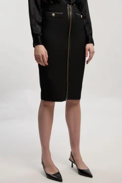 KarenMillen Jupe Midi Bandage Militaire à Finitions SYNTHÉTIQUE<Femme Jupes|Jupes