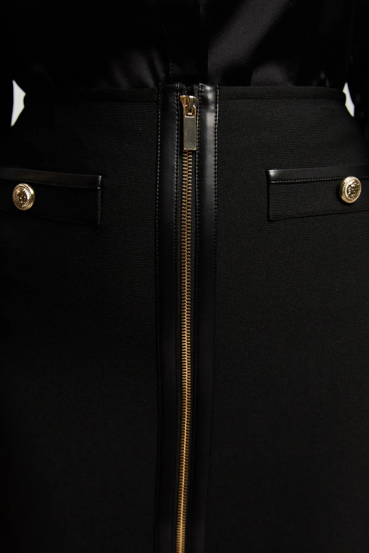 KarenMillen Jupe Midi Bandage Militaire à Finitions SYNTHÉTIQUE<Femme Jupes|Jupes