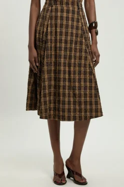KarenMillen Jupe Midi À Carreaux Ornée De Perles Petite<Femme Jupes|Jupes