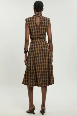 KarenMillen Jupe Midi À Carreaux Ornée De Perles Petite<Femme Jupes|Jupes