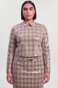 Jupe Midi Cintrée À Sequins Avec Ceinture Grande Taille