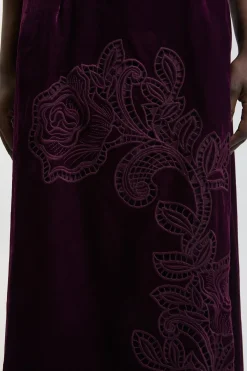 KarenMillen Jupe Midi Coordonnée En Velours Avec Découpes Ajourées<Femme Jupes|Jupes