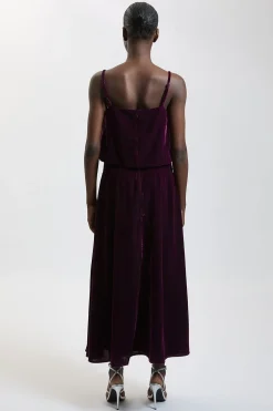 KarenMillen Jupe Midi Coordonnée En Velours Avec Découpes Ajourées<Femme Jupes|Jupes