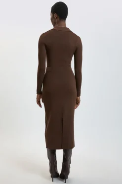 KarenMillen Jupe Midi Côtelée En Maille<Femme Jupes|Jupes