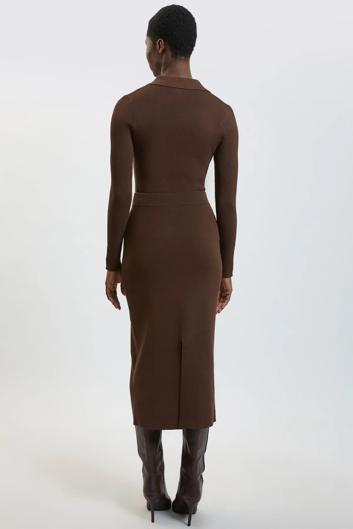 KarenMillen Jupe Midi Côtelée En Maille<Femme Jupes|Jupes