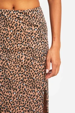 boohoo Jupe Midi à Côtes avec Fente Latérale et Imprimé<Femme Jupes|Jupes