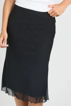 Jupe Midi À Doublure En Mesh