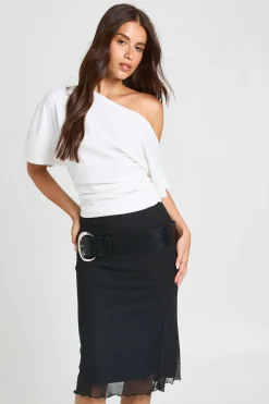 Jupe Midi À Doublure En Mesh