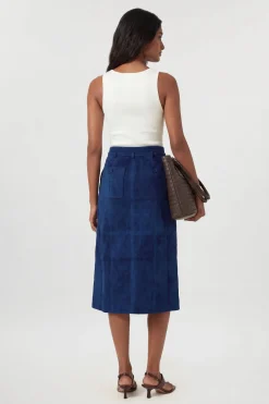 Jupe Midi En Daim Avec Ceinture À Nouer