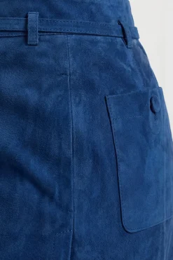 Jupe Midi En Daim Avec Ceinture À Nouer