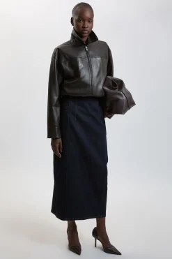 KarenMillen Jupe Midi En Denim<Femme Jupes|Denim