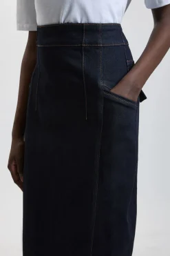KarenMillen Jupe Midi En Denim<Femme Jupes|Denim