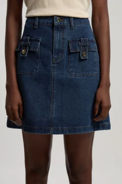 KarenMillen Jupe Midi En Denim À Boutonnage Devant<Femme Jupes|Denim