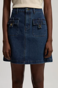Jupe Midi En Denim À Boutons Devant Petite