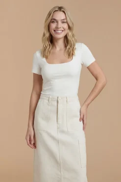 Jupe Midi En Denim Utilitaire