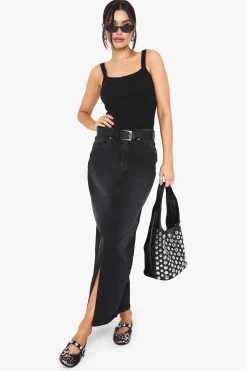 boohoo Jupe Midi En Jean Coupe Tall<Femme Jupes|Denim