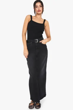 boohoo Jupe Midi En Jean Coupe Tall<Femme Jupes|Denim