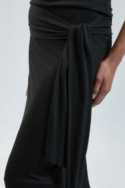 Jupe Midi En Jersey De Viscose Avec Taille Nouée