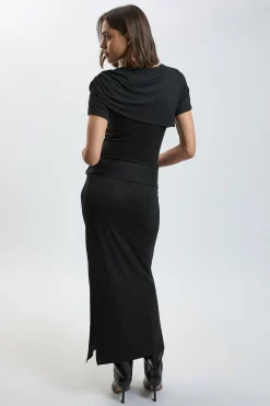 Jupe Midi En Jersey De Viscose Avec Taille Nouée