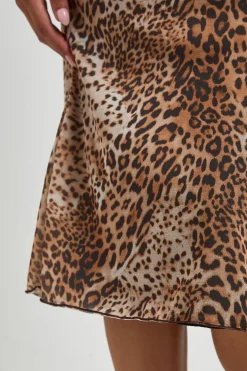Jupe Midi En Mesh À Imprimé Animalier