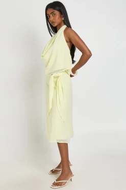 Jupe Midi En Mousseline Avec Détail Drapé