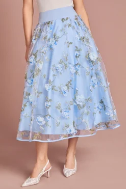 Jupe Midi En Organza Imprimé
