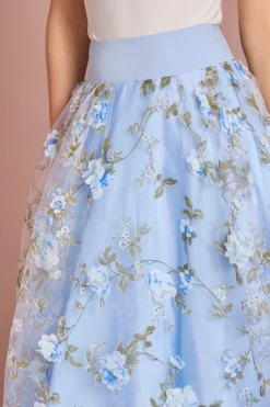 Jupe Midi En Organza Imprimé