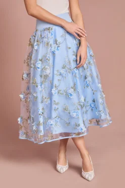 Jupe Midi En Organza Imprimé