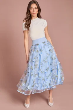 Jupe Midi En Organza Imprimé
