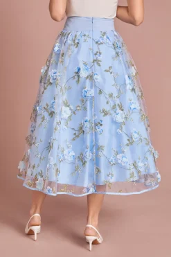 Jupe Midi En Organza Imprimé
