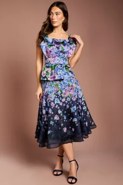 Coast Jupe Midi En Organza À Motif Floral<Femme Jupes|Jupes
