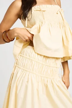 boohoo Jupe Midi En Popeline À Taille Froncée<Femme Jupes|Jupes