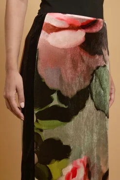 Jupe Midi En Velours Rose Audacieuse