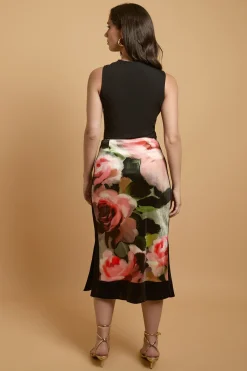 Jupe Midi En Velours Rose Audacieuse