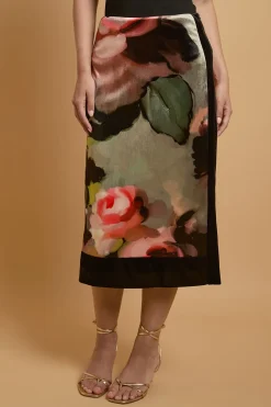 Jupe Midi En Velours Rose Audacieuse