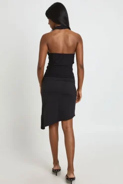 Jupe Midi Froncée En Slinky Mat À Taille Repliable