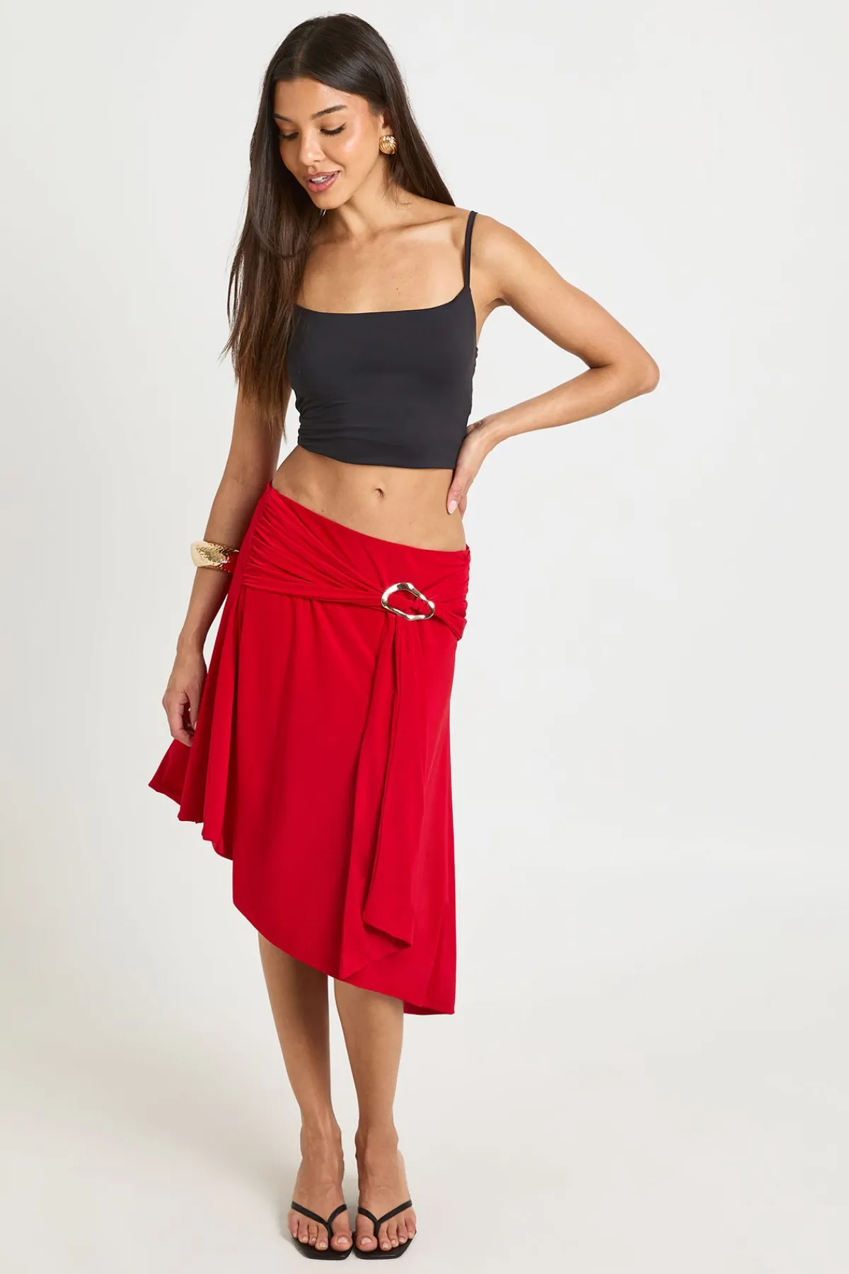 boohoo Jupe Midi Imprimée Avec Garniture<Femme Jupes|Jupes