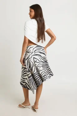 boohoo Jupe Midi Imprimé Zèbre Avec Finitions<Femme Jupes|Jupes